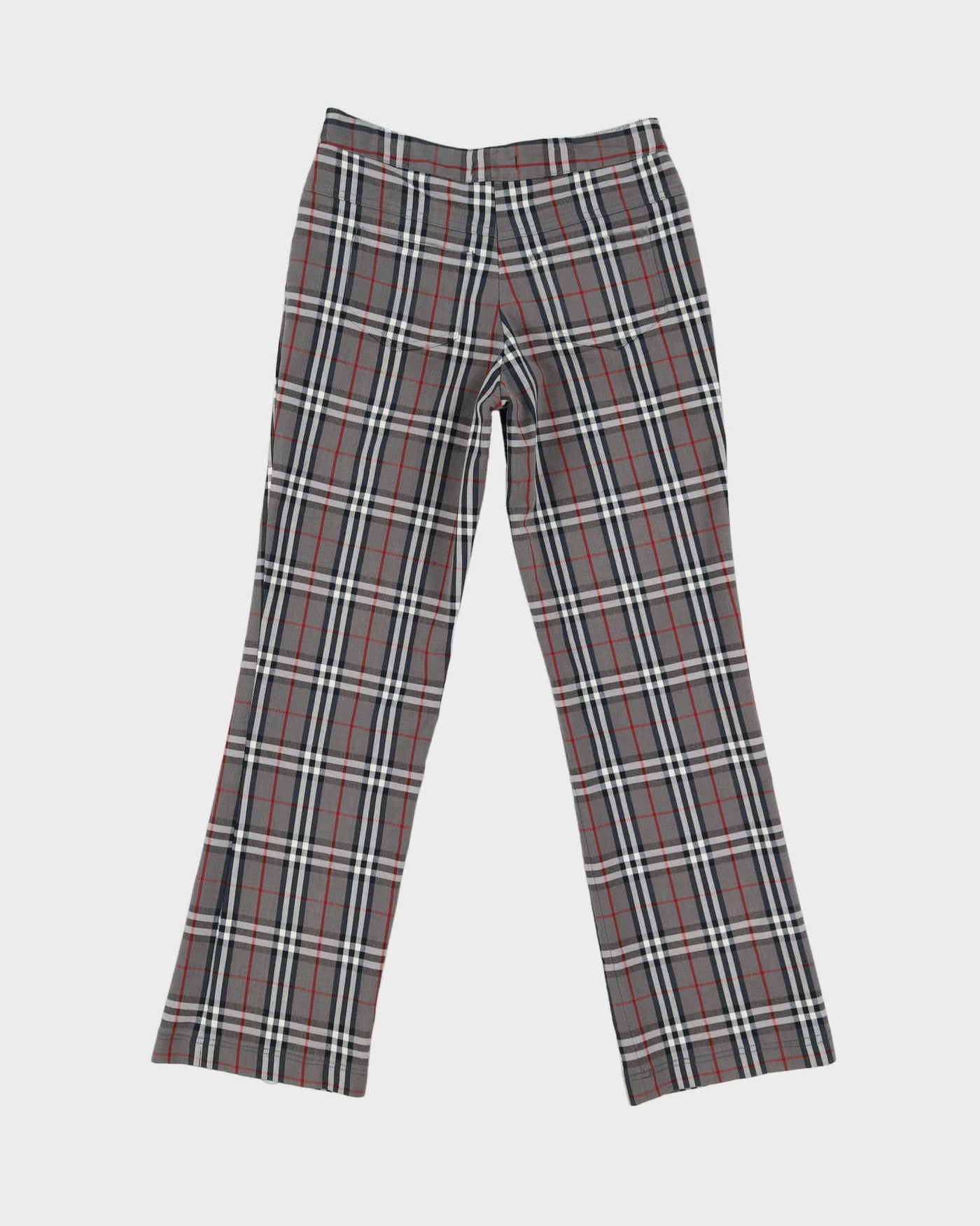 Burberry London Grey Checked Trousers - S