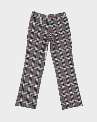 Burberry London Grey Checked Trousers - S