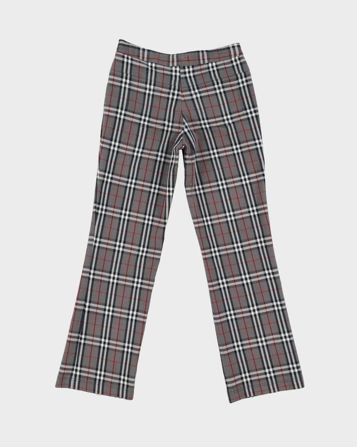 Burberry London Grey Checked Trousers - S