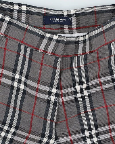 Burberry London Grey Checked Trousers - S