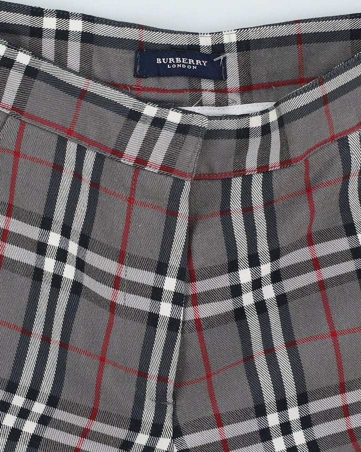 Burberry London Grey Checked Trousers - S