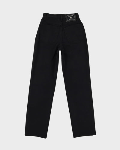 Vintage 90s Versace Black Stretch Fit Trousers - W25 L29