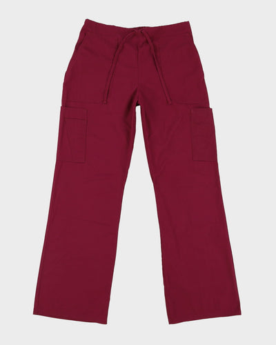 Dark Pink Elasticated Waist Block Colour Trousers - S W30-34
