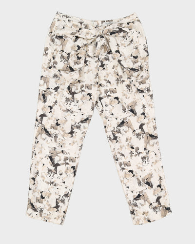Max Mara Silk Patterned Cargo Trousers - M
