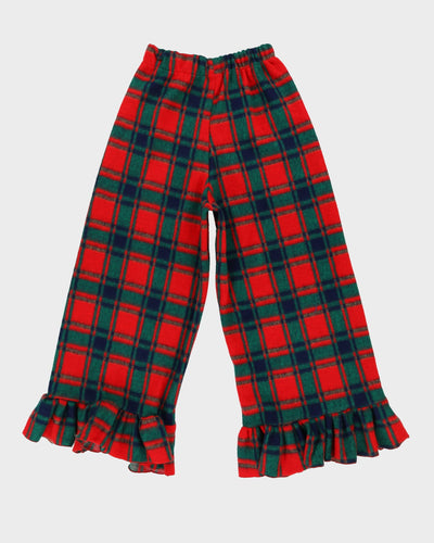 Rokit Originals Winnie Red Tartan Patterned Trousers - S