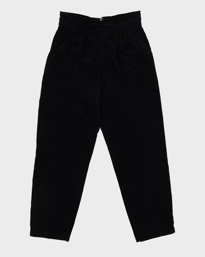 Black Velvet High Waisted Trousers - W30 L26