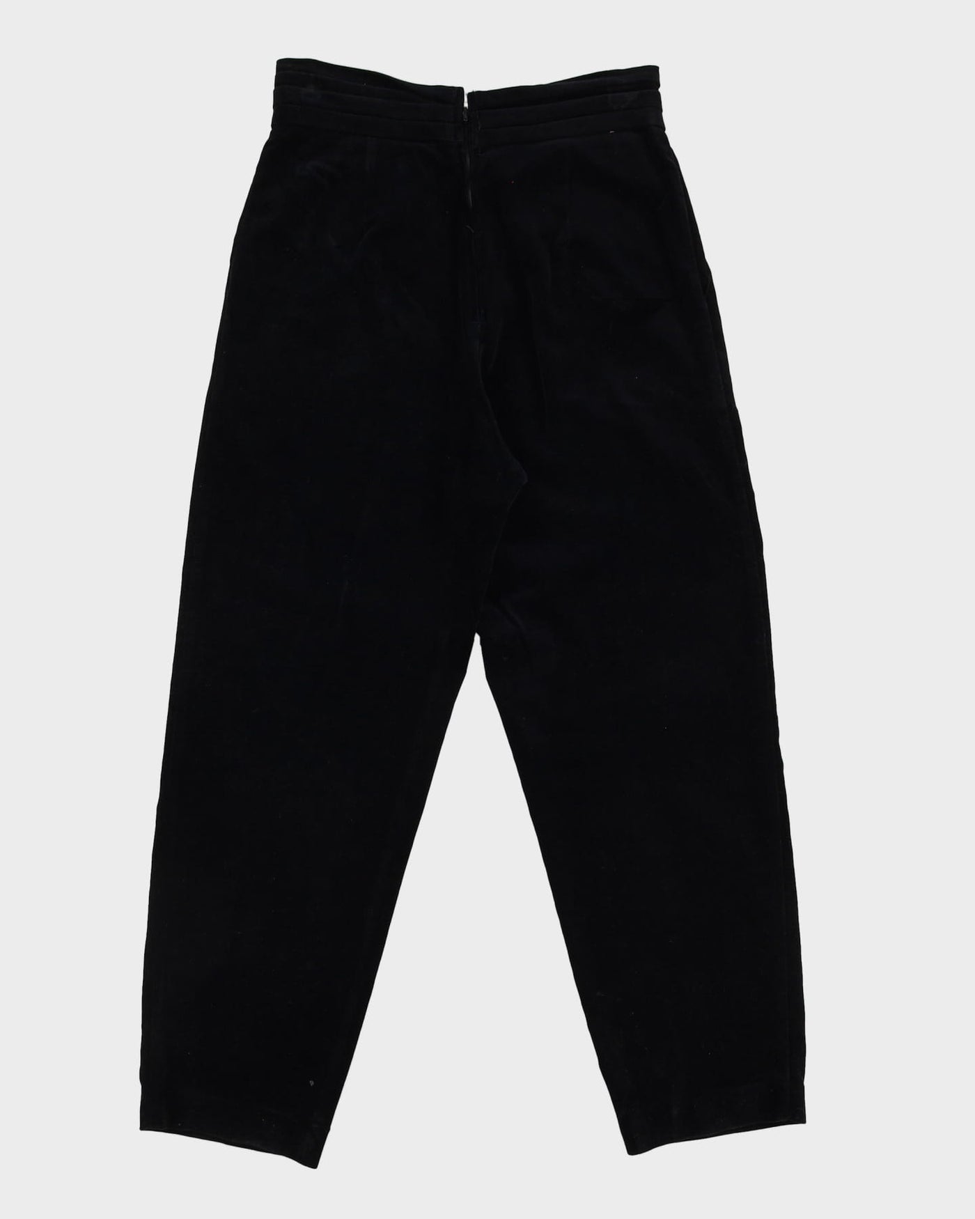 Black Velvet High Waisted Trousers - W30 L26