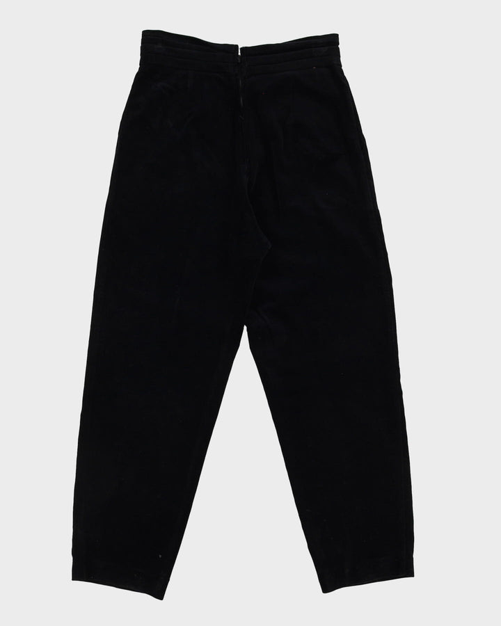 Black Velvet High Waisted Trousers - W30 L26
