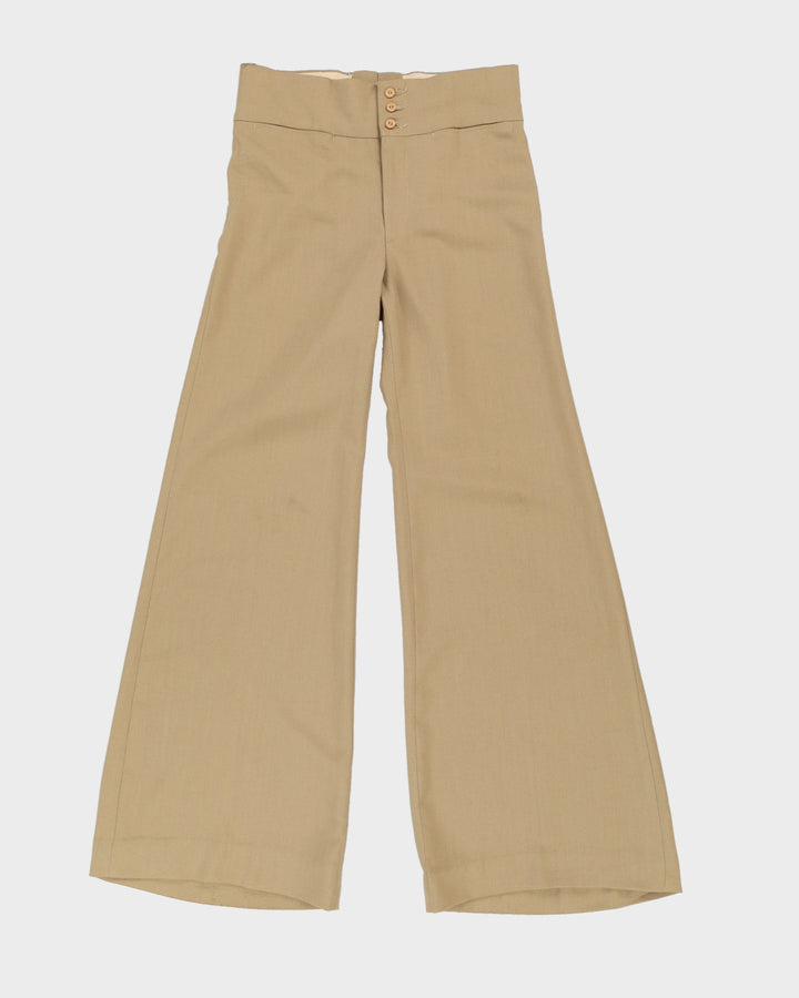 Vintage 1970s Beige Flared Trousers - W28 L32