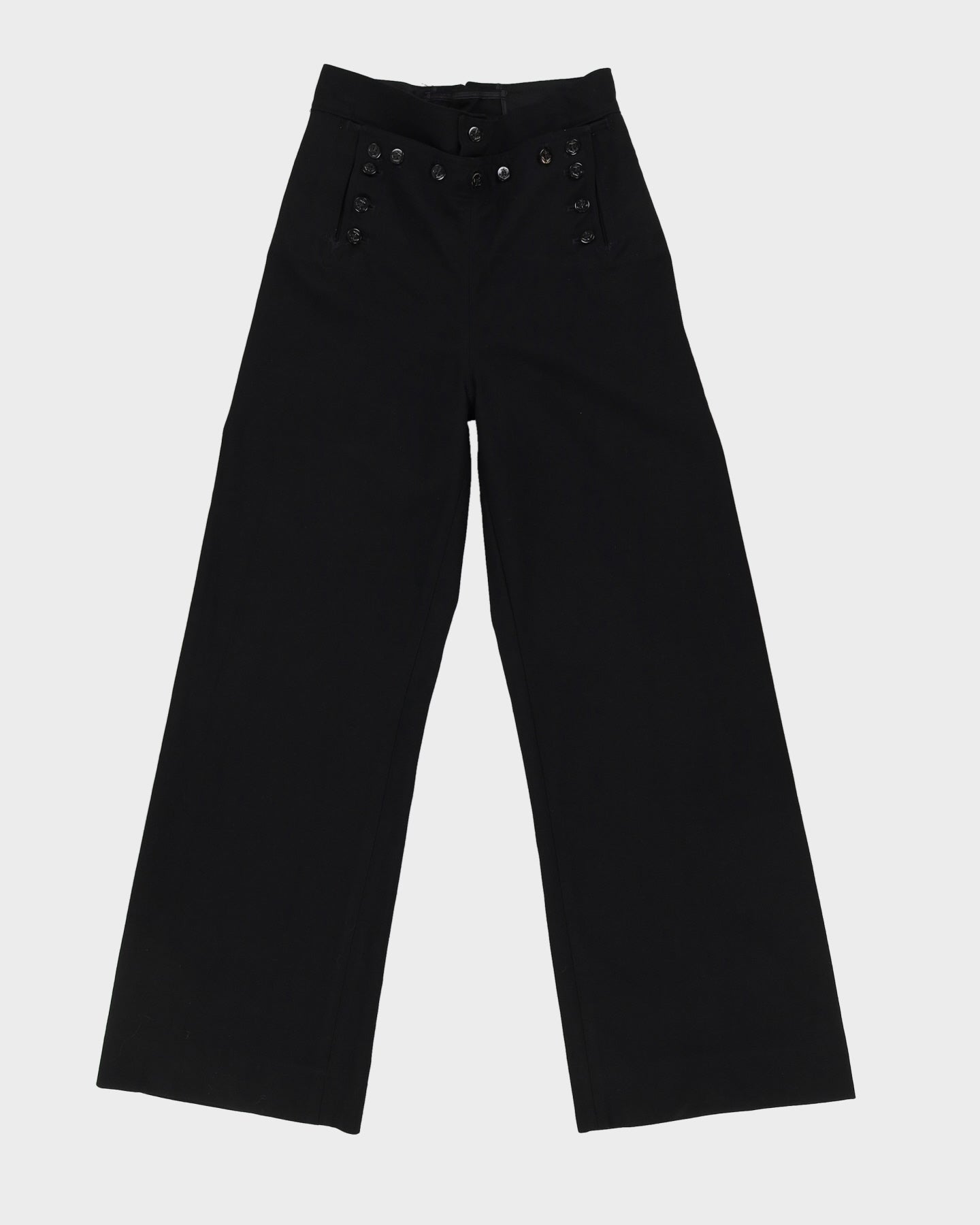 Black Flared Sailor Trousers - W28 L31