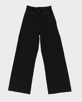 Black Flared Sailor Trousers - W28 L31