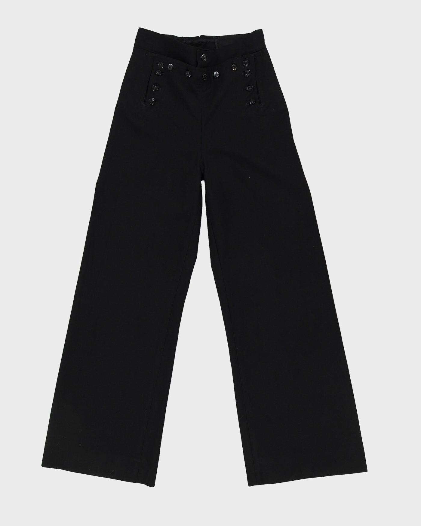 Black Flared Sailor Trousers - W28 L31