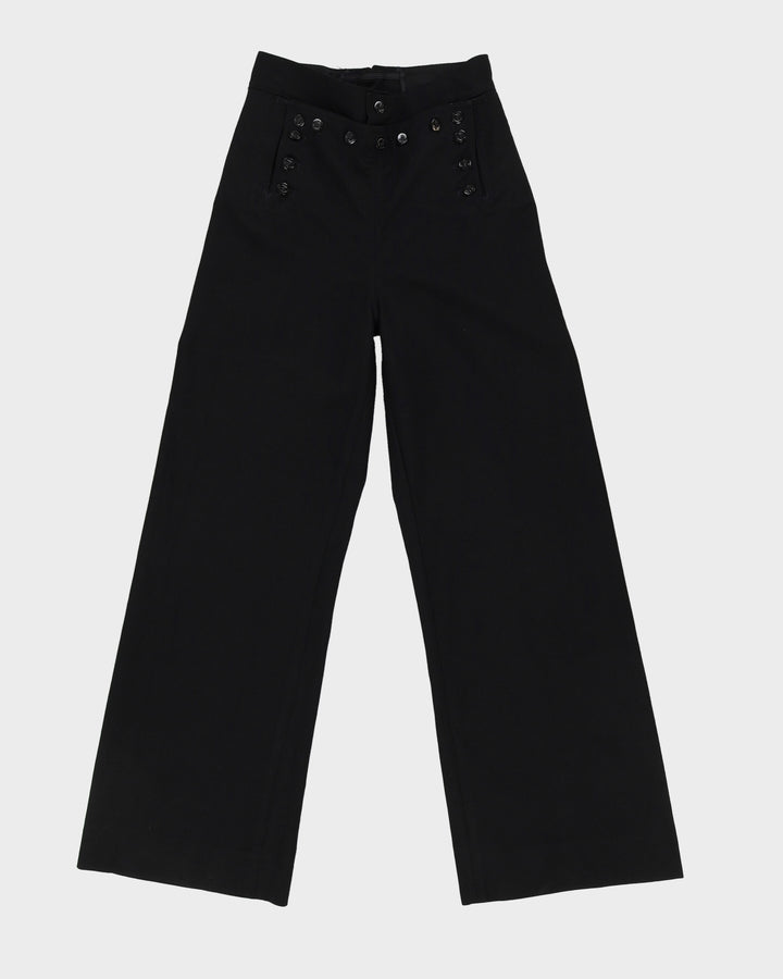 Black Flared Sailor Trousers - W28 L31