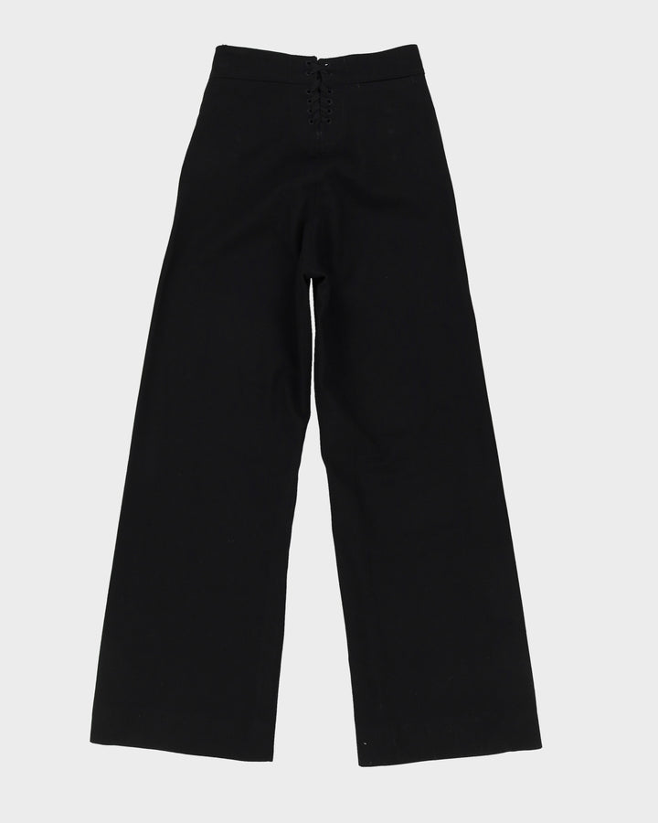 Black Flared Sailor Trousers - W28 L31