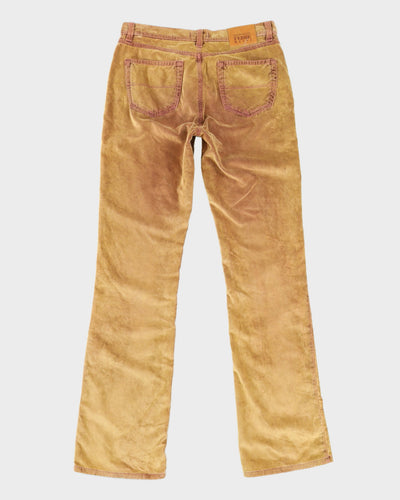Gianfranco Ferre Gold Beige Velvet Trousers - W29 L33