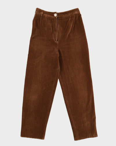 Brown Velvet Trousers - W25 L26