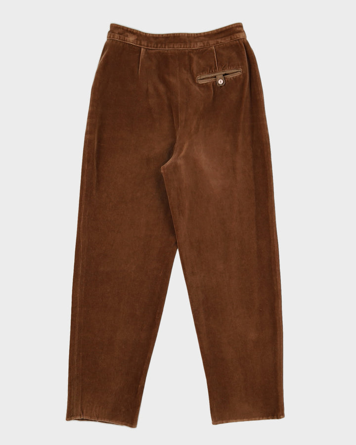 Brown Velvet Trousers - W25 L26