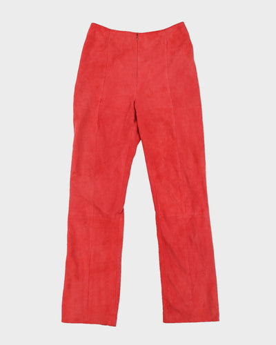 Red Suede Trousers - W26 L31