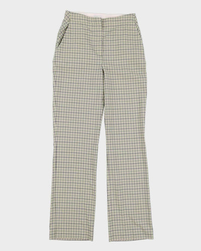 Green And White Checked Trousers - W26 L31