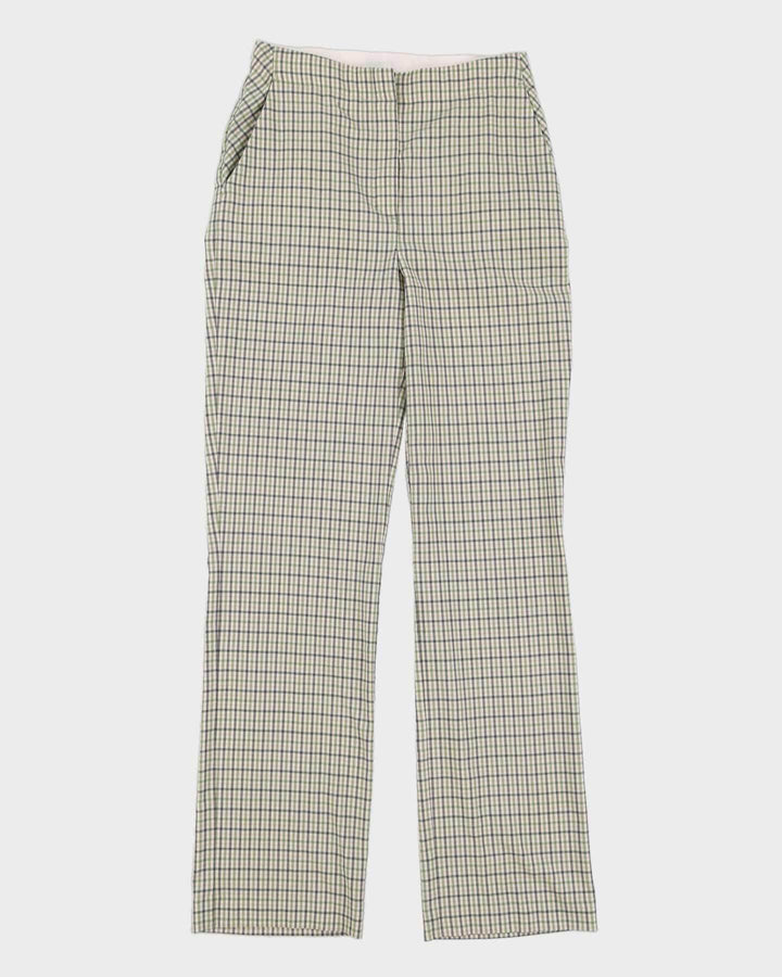 Green And White Checked Trousers - W26 L31