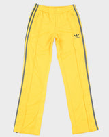 Y2K 00s Adidas Yellow 3 Stripe Tracksuit Bottoms - W26 L30