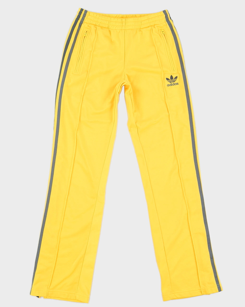 Y2K 00s Adidas Yellow 3 Stripe Tracksuit Bottoms - W26 L30