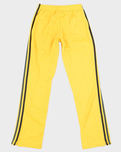 Y2K 00s Adidas Yellow 3 Stripe Tracksuit Bottoms - W26 L30