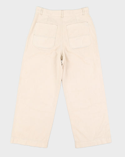 Free People Beige Straight Leg 3/4 Leg Trousers - W30 L26