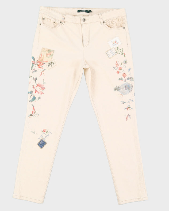 Y2K 00s Lauren by Ralph Lauren Floral Detail Trousers - W36 L29
