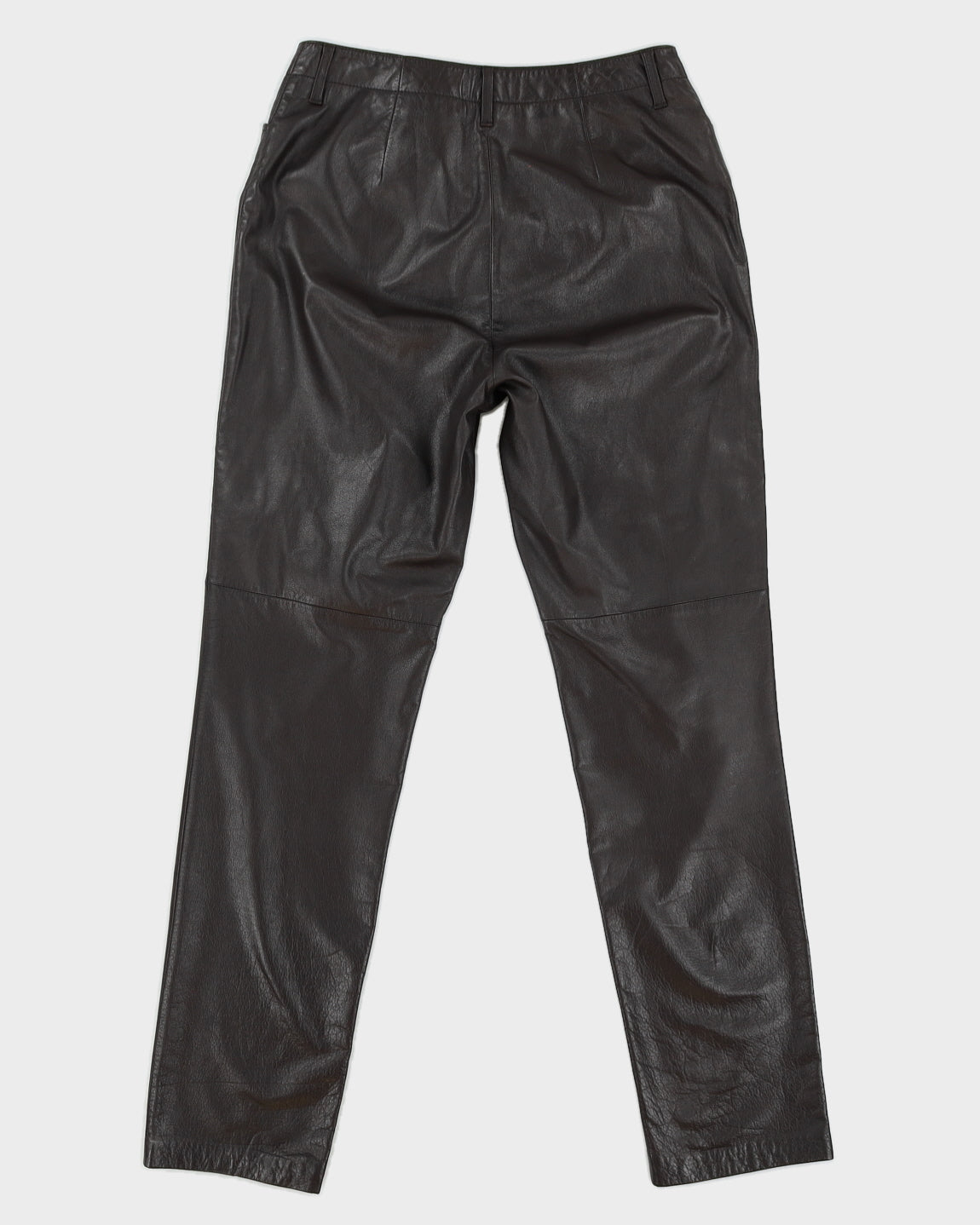 Vintage 90s Lauren By Ralph Lauren Brown Leather Trousers - W30 L31