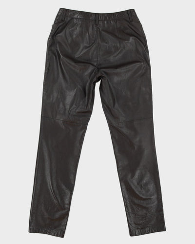 Vintage 90s Lauren By Ralph Lauren Brown Leather Trousers - W30 L31