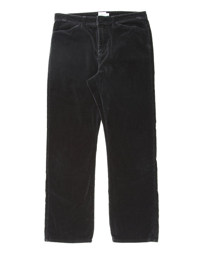 Calvin Klein black velvet straight leg trousers - w31 l29