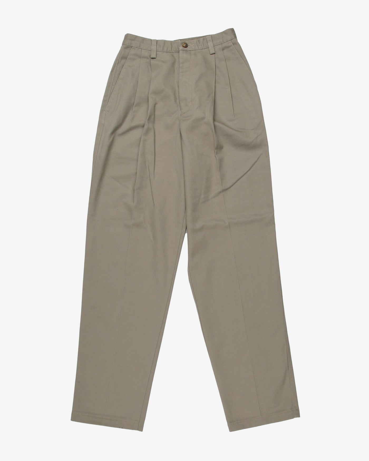 eddie bauer tan tapered high waist trousers  - w23l30