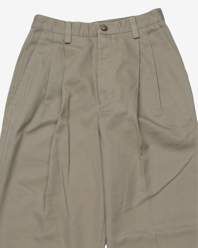 eddie bauer tan tapered high waist trousers  - w23l30