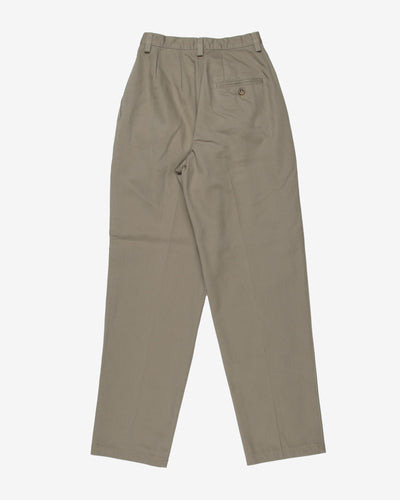 eddie bauer tan tapered high waist trousers  - w23l30