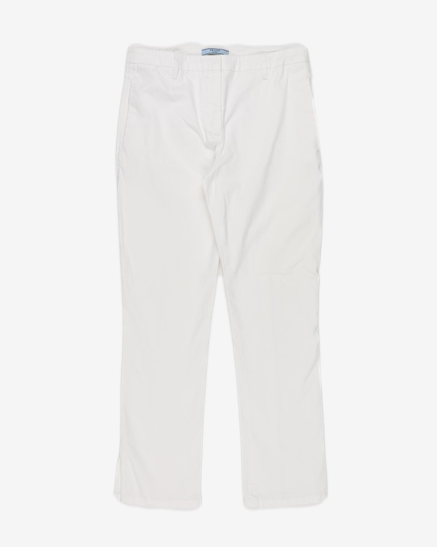 Prada Milano White Low Rise Skinny Fit Trousers - W29 L27