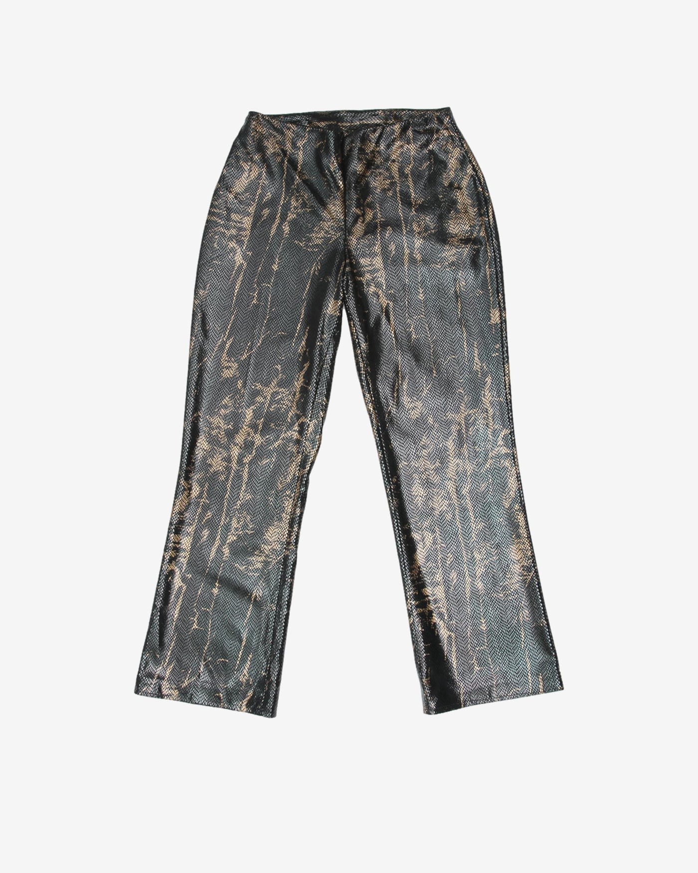 Two Roads Black Gold Snake Print Trousers -  W27 L27