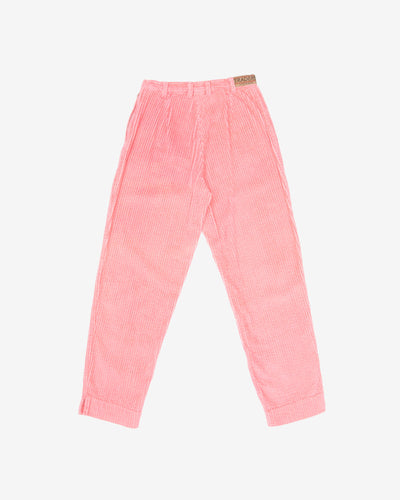 Traders Pink Cord Tapered Trousers -  W24 L27