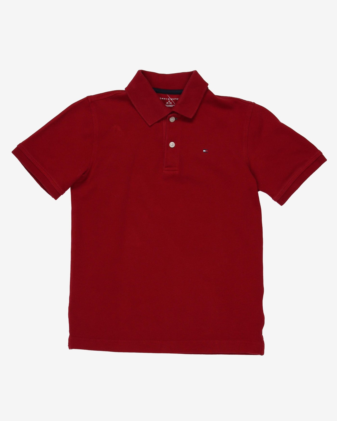 tommy hilfiger red short sleeve polo t-shirt - xs