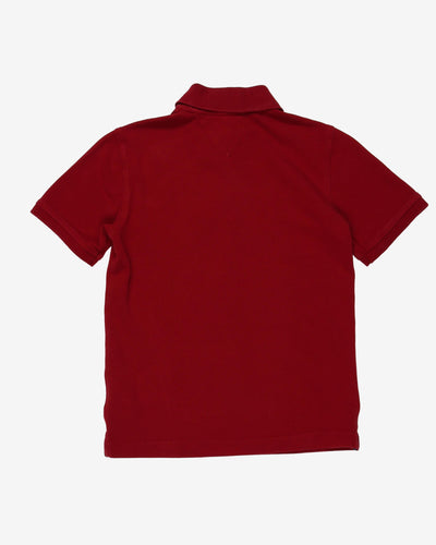 tommy hilfiger red short sleeve polo t-shirt - xs