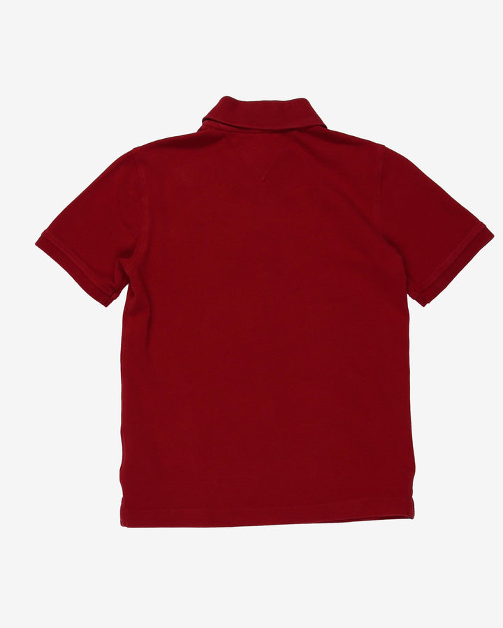 tommy hilfiger red short sleeve polo t-shirt - xs