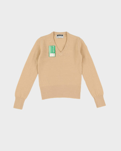 Vintage 70s Deadstock With Tags Benetton Beige Pullover Knit - Youth M