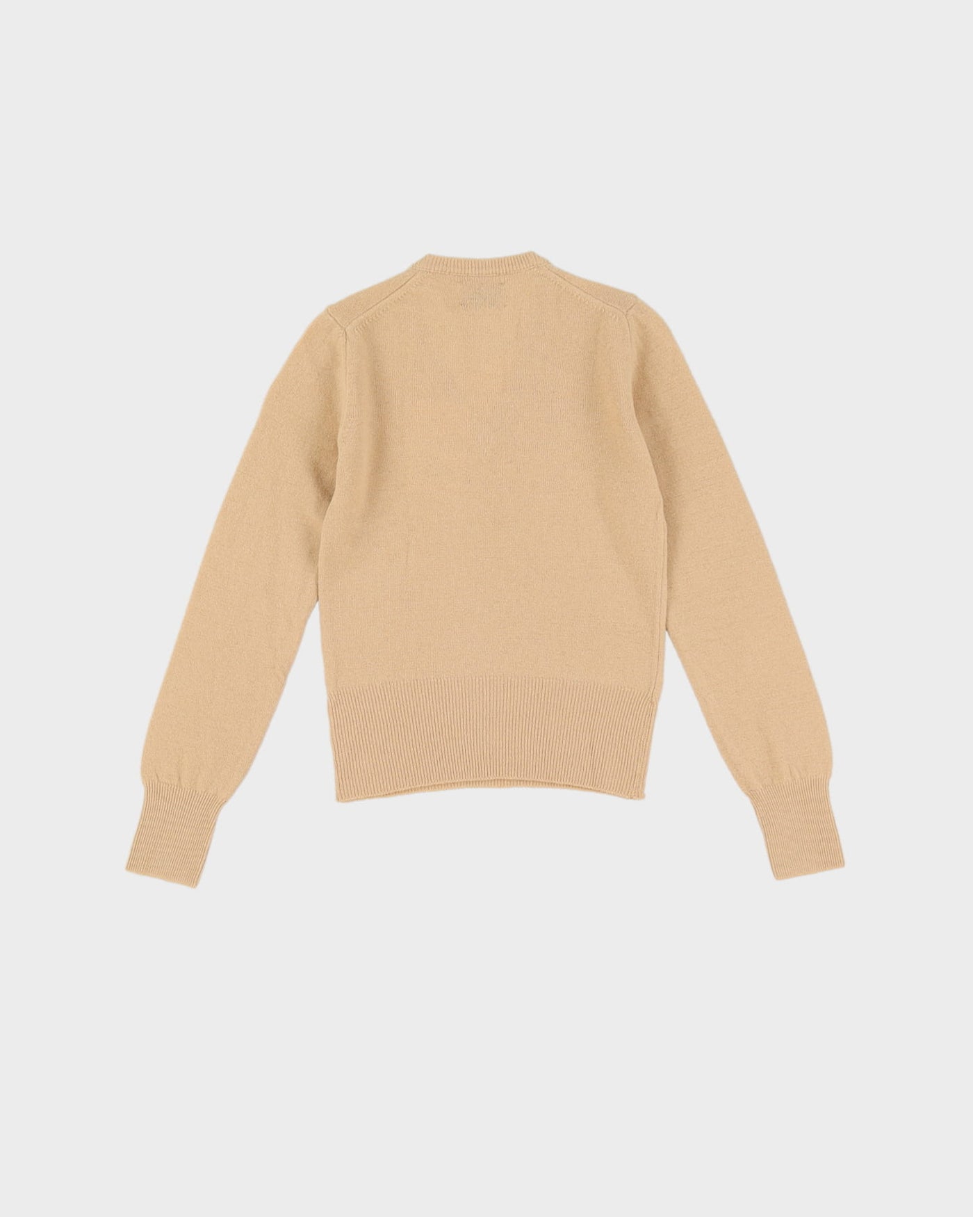 Vintage 70s Deadstock With Tags Benetton Beige Pullover Knit - Youth M