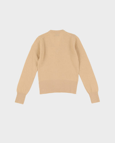Vintage 70s Deadstock With Tags Benetton Beige Pullover Knit - Youth M