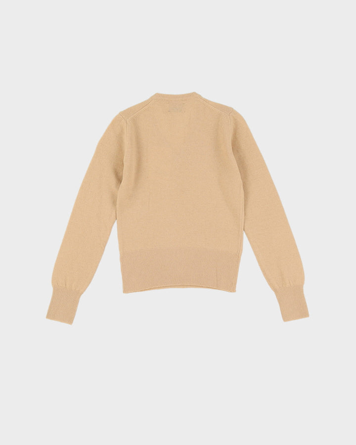 Vintage 70s Deadstock With Tags Benetton Beige Pullover Knit - Youth M