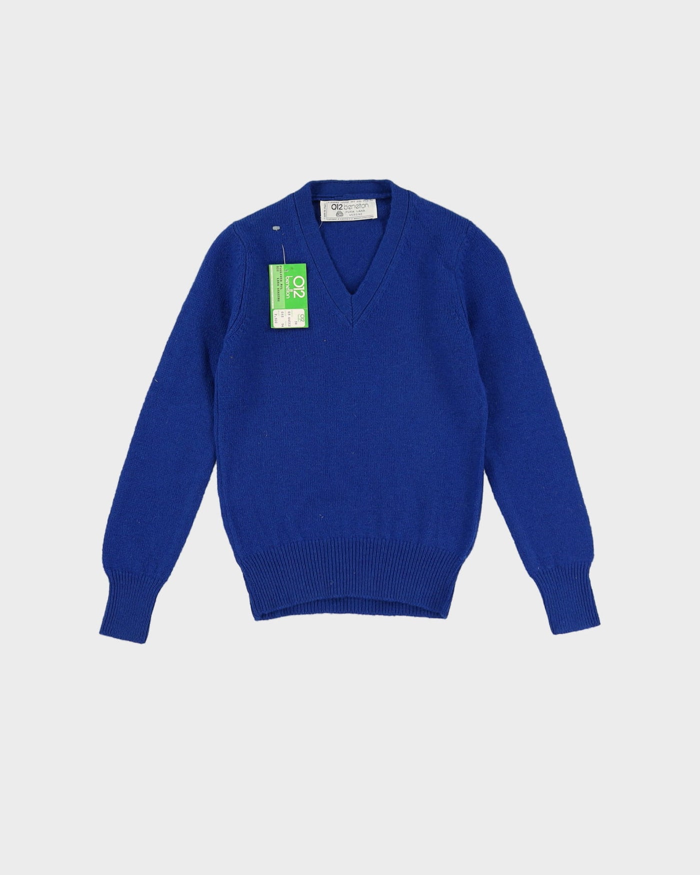 Vintage 70s Deadstock With Tags Benetton Blue Pullover Knit - Youth M