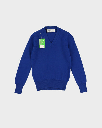 Vintage 70s Deadstock With Tags Benetton Blue Pullover Knit - Youth M