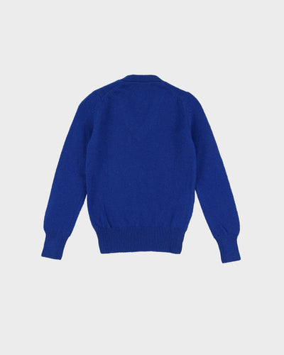 Vintage 70s Deadstock With Tags Benetton Blue Pullover Knit - Youth M