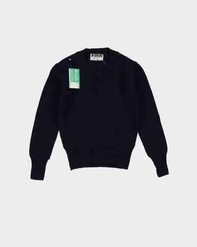 Vintage 70s Deadstock With Tags Benetton Navy Pullover Knit - Youth S