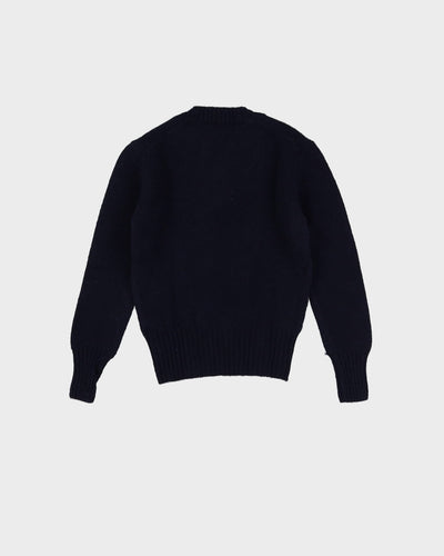 Vintage 70s Deadstock With Tags Benetton Navy Pullover Knit - Youth S